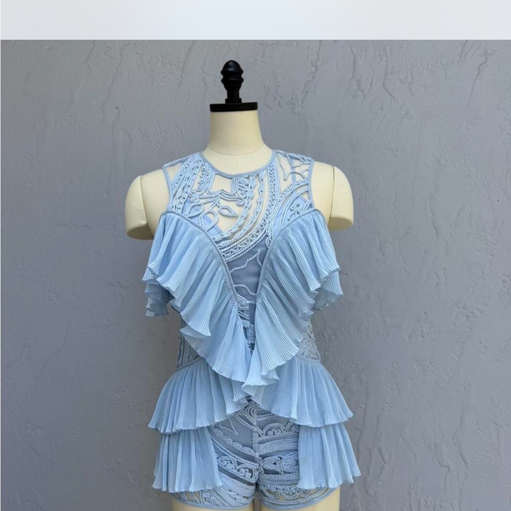 Alice McCall Sky Blue Textured Romper